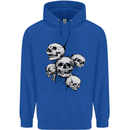 5 Skulls Demons Biker Gothic Heavy Metal Childrens Kids Hoodie Royal Blue