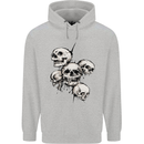 5 Skulls Demons Biker Gothic Heavy Metal Childrens Kids Hoodie Sports Grey
