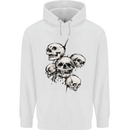 5 Skulls Demons Biker Gothic Heavy Metal Childrens Kids Hoodie White