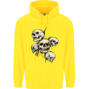 5 Skulls Demons Biker Gothic Heavy Metal Childrens Kids Hoodie Yellow