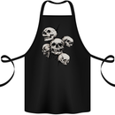 5 Skulls Demons Biker Gothic Heavy Metal Cotton Apron 100% Organic Black