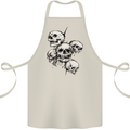 5 Skulls Demons Biker Gothic Heavy Metal Cotton Apron 100% Organic Natural