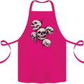 5 Skulls Demons Biker Gothic Heavy Metal Cotton Apron 100% Organic Pink
