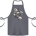 5 Skulls Demons Biker Gothic Heavy Metal Cotton Apron 100% Organic Steel