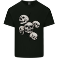 5 Skulls Demons Biker Gothic Heavy Metal Mens Cotton T-Shirt Tee Top Black