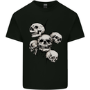 5 Skulls Demons Biker Gothic Heavy Metal Mens Cotton T-Shirt Tee Top Black