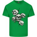 5 Skulls Demons Biker Gothic Heavy Metal Mens Cotton T-Shirt Tee Top Irish Green