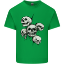 5 Skulls Demons Biker Gothic Heavy Metal Mens Cotton T-Shirt Tee Top Irish Green