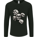 5 Skulls Demons Biker Gothic Heavy Metal Mens Long Sleeve T-Shirt Black