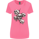 5 Skulls Demons Biker Gothic Heavy Metal Womens Wider Cut T-Shirt Azalea