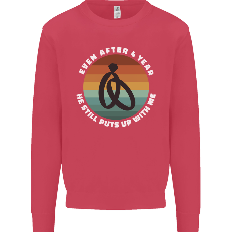 5 Year Wedding Anniversary 5th Marriage Mens Sweatshirt Jumper Heliconia
