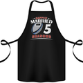 5 Year Wedding Anniversary 5th Rugby Cotton Apron 100% Organic Black