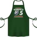 5 Year Wedding Anniversary 5th Rugby Cotton Apron 100% Organic Forest Green