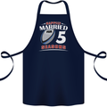 5 Year Wedding Anniversary 5th Rugby Cotton Apron 100% Organic Navy Blue