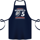 5 Year Wedding Anniversary 5th Rugby Cotton Apron 100% Organic Navy Blue