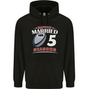 5 Year Wedding Anniversary 5th Rugby Mens 80% Cotton Hoodie Black