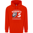 5 Year Wedding Anniversary 5th Rugby Mens 80% Cotton Hoodie Bright Red