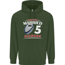5 Year Wedding Anniversary 5th Rugby Mens 80% Cotton Hoodie Forest Green