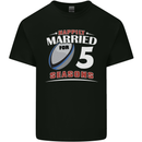 5 Year Wedding Anniversary 5th Rugby Mens Cotton T-Shirt Tee Top Black