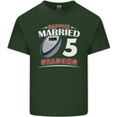 5 Year Wedding Anniversary 5th Rugby Mens Cotton T-Shirt Tee Top Forest Green
