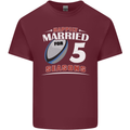 5 Year Wedding Anniversary 5th Rugby Mens Cotton T-Shirt Tee Top Maroon