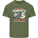 5 Year Wedding Anniversary 5th Rugby Mens Cotton T-Shirt Tee Top Military Green