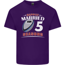 5 Year Wedding Anniversary 5th Rugby Mens Cotton T-Shirt Tee Top Purple