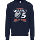 5 Year Wedding Anniversary 5th Rugby Mens Sweatshirt Jumper Navy Blue