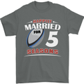 5 Year Wedding Anniversary 5th Rugby Mens T-Shirt 100% Cotton Charcoal