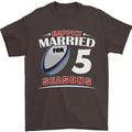 5 Year Wedding Anniversary 5th Rugby Mens T-Shirt 100% Cotton Dark Chocolate