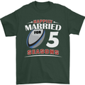 5 Year Wedding Anniversary 5th Rugby Mens T-Shirt 100% Cotton Forest Green