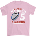 5 Year Wedding Anniversary 5th Rugby Mens T-Shirt 100% Cotton Light Pink