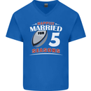 5 Year Wedding Anniversary 5th Rugby Mens V-Neck Cotton T-Shirt Royal Blue