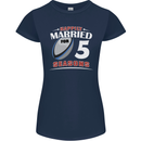 5 Year Wedding Anniversary 5th Rugby Womens Petite Cut T-Shirt Navy Blue