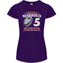 5 Year Wedding Anniversary 5th Rugby Womens Petite Cut T-Shirt Purple