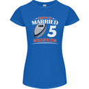 5 Year Wedding Anniversary 5th Rugby Womens Petite Cut T-Shirt Royal Blue