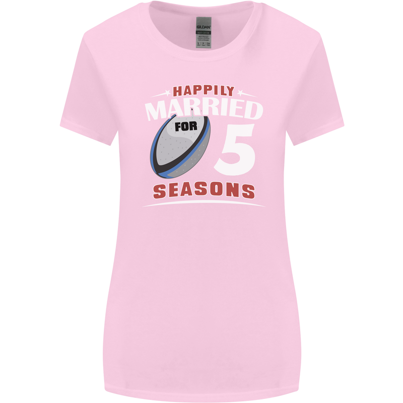 5 Year Wedding Anniversary 5th Rugby Womens Wider Cut T-Shirt Light Pink