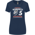 5 Year Wedding Anniversary 5th Rugby Womens Wider Cut T-Shirt Navy Blue