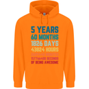 5th Birthday 5 Year Old Childrens Kids Hoodie Orange