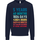 5th Birthday 5 Year Old Kids Sweatshirt Jumper Navy Blue