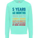 5th Birthday 5 Year Old Kids Sweatshirt Jumper Peppermint