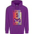 5th Birthday 5 Year Old Level Up Gamming Childrens Kids Hoodie Purple
