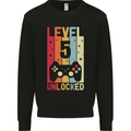 5th Birthday 5 Year Old Level Up Gamming Kids Sweatshirt Jumper Black