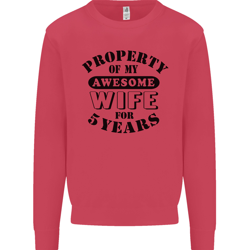 5th Wedding Anniversary 5 Year Funny Wife Mens Sweatshirt Jumper Heliconia