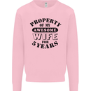 5th Wedding Anniversary 5 Year Funny Wife Mens Sweatshirt Jumper Light Pink