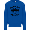 5th Wedding Anniversary 5 Year Funny Wife Mens Sweatshirt Jumper Royal Blue
