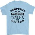 5th Wedding Anniversary 5 Year Funny Wife Mens T-Shirt 100% Cotton Light Blue