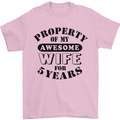 5th Wedding Anniversary 5 Year Funny Wife Mens T-Shirt 100% Cotton Light Pink