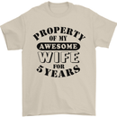 5th Wedding Anniversary 5 Year Funny Wife Mens T-Shirt 100% Cotton Sand