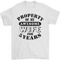 5th Wedding Anniversary 5 Year Funny Wife Mens T-Shirt 100% Cotton White